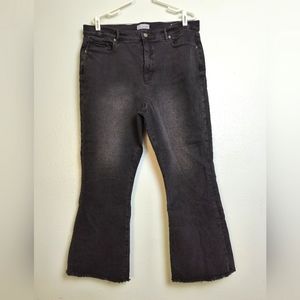 Loft High Rise The Kick Crop Jeans 34/18 Faded Black